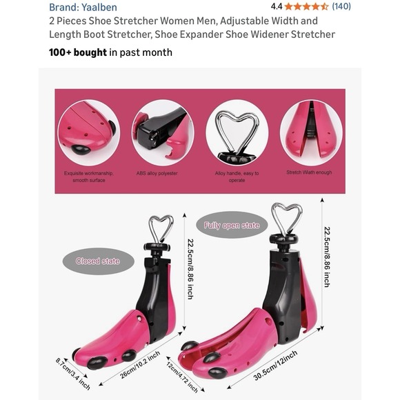 Shoe Boot Stretcher Women Men, Adjustable Width and Length Boot Stretcher New - Picture 2 of 8